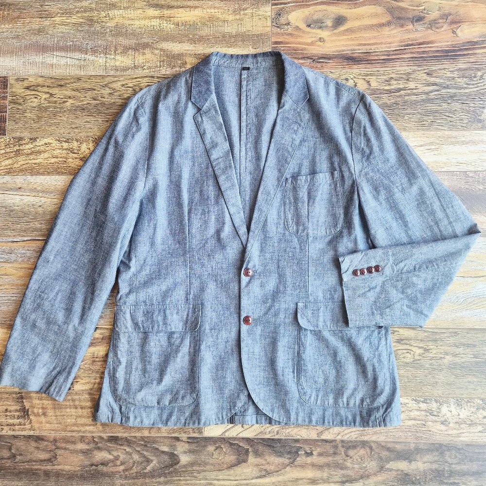 J.Crew Ludlow Japanese Chambray Sport Coat Unstructured 2-Button Cotton